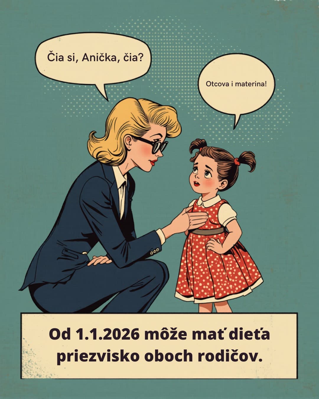Ilustrácia — od 1. 1. 2026 môže mať dieťa priezvisko oboch rodičov